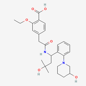 molecular formula C27H36N2O6 B586817 3',3''-Dihydroxy Repaglinide CAS No. 1391053-04-5