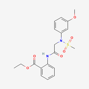 molecular formula C19H22N2O6S B5868181 ethyl 2-{[N-(3-methoxyphenyl)-N-(methylsulfonyl)glycyl]amino}benzoate 