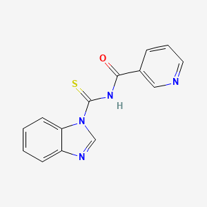 molecular formula C14H10N4OS B5868186 N-(1H-benzimidazol-1-ylcarbonothioyl)nicotinamide 