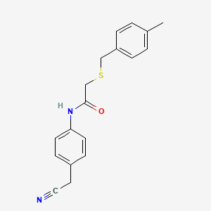 molecular formula C18H18N2OS B5868228 N-[4-(cyanomethyl)phenyl]-2-[(4-methylbenzyl)thio]acetamide 
