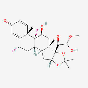 molecular formula C25H32F2O7 B586823 (1S,2S,4R,8S,9S,11S,12R,13S,19S)-12,19-Difluoro-11-hydroxy-8-(2-hydroxy-2-methoxyacetyl)-6,6,9,13-tetramethyl-5,7-dioxapentacyclo[10.8.0.02,9.04,8.013,18]icosa-14,17-dien-16-one CAS No. 62013-83-6