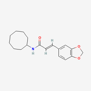 molecular formula C18H23NO3 B5868267 3-(1,3-benzodioxol-5-yl)-N-cyclooctylacrylamide 