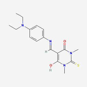 molecular formula C17H22N4O2S B5868279 5-({[4-(diethylamino)phenyl]amino}methylene)-1,3-dimethyl-2-thioxodihydro-4,6(1H,5H)-pyrimidinedione 