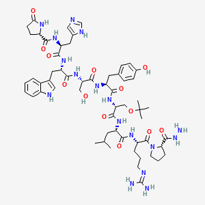 molecular formula C58H83N17O13 B586828 Pyr-his-trp-ser-tyr-D-ser(tbu)-leu-arg-pro-nhnh2 CAS No. 147688-42-4