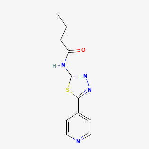 molecular formula C11H12N4OS B5868286 N-[5-(4-pyridinyl)-1,3,4-thiadiazol-2-yl]butanamide 