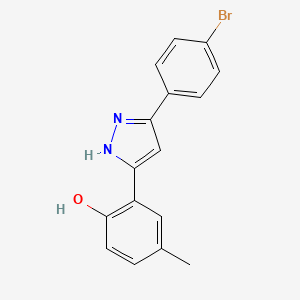 molecular formula C16H13BrN2O B5868298 2-[5-(4-bromophenyl)-1H-pyrazol-3-yl]-4-methylphenol 