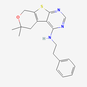 molecular formula C19H21N3OS B5868305 6,6-dimethyl-N-(2-phenylethyl)-5,8-dihydro-6H-pyrano[4',3':4,5]thieno[2,3-d]pyrimidin-4-amine 