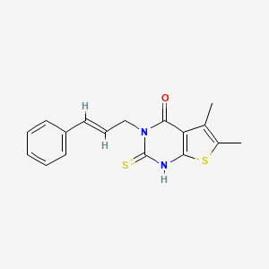 molecular formula C17H16N2OS2 B5868342 5,6-dimethyl-3-(3-phenyl-2-propen-1-yl)-2-thioxo-2,3-dihydrothieno[2,3-d]pyrimidin-4(1H)-one 