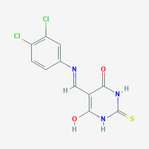 molecular formula C11H7Cl2N3O2S B5868345 5-{[(3,4-dichlorophenyl)amino]methylene}-2-thioxodihydro-4,6(1H,5H)-pyrimidinedione CAS No. 5630-14-8