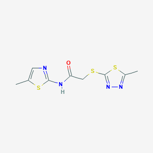 molecular formula C9H10N4OS3 B5868431 2-[(5-methyl-1,3,4-thiadiazol-2-yl)thio]-N-(5-methyl-1,3-thiazol-2-yl)acetamide 