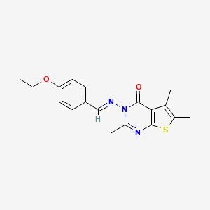 molecular formula C18H19N3O2S B5868472 3-[(4-ethoxybenzylidene)amino]-2,5,6-trimethylthieno[2,3-d]pyrimidin-4(3H)-one 