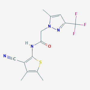 N-(3-cyano-4,5-dimethyl-2-thienyl)-2-[5-methyl-3-(trifluoromethyl)-1H-pyrazol-1-yl]acetamide