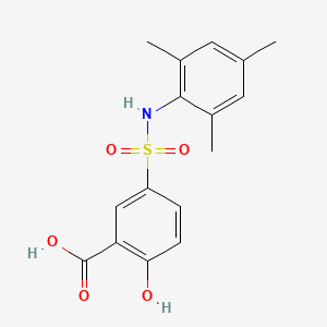 molecular formula C16H17NO5S B5868491 2-hydroxy-5-[(mesitylamino)sulfonyl]benzoic acid 