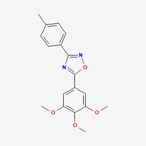 molecular formula C18H18N2O4 B5868555 3-(4-methylphenyl)-5-(3,4,5-trimethoxyphenyl)-1,2,4-oxadiazole 