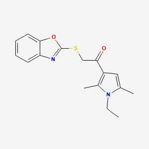 molecular formula C17H18N2O2S B5868558 2-(1,3-benzoxazol-2-ylthio)-1-(1-ethyl-2,5-dimethyl-1H-pyrrol-3-yl)ethanone 