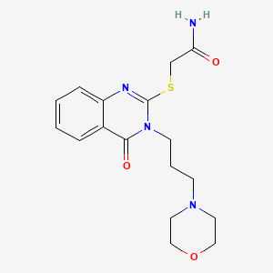 molecular formula C17H22N4O3S B5868596 2-({3-[3-(4-morpholinyl)propyl]-4-oxo-3,4-dihydro-2-quinazolinyl}thio)acetamide 