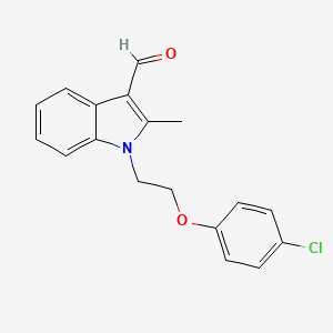 molecular formula C18H16ClNO2 B5868621 1-[2-(4-chlorophenoxy)ethyl]-2-methyl-1H-indole-3-carbaldehyde 