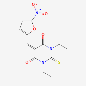 molecular formula C13H13N3O5S B5868637 1,3-diethyl-5-[(5-nitro-2-furyl)methylene]-2-thioxodihydro-4,6(1H,5H)-pyrimidinedione 
