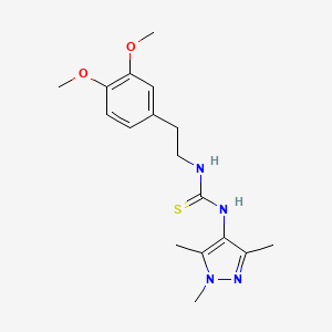 molecular formula C17H24N4O2S B5868647 N-[2-(3,4-dimethoxyphenyl)ethyl]-N'-(1,3,5-trimethyl-1H-pyrazol-4-yl)thiourea 