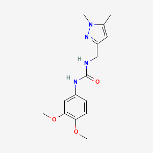 molecular formula C15H20N4O3 B5868664 N-(3,4-dimethoxyphenyl)-N'-[(1,5-dimethyl-1H-pyrazol-3-yl)methyl]urea 