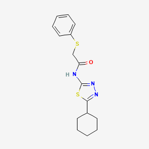 molecular formula C16H19N3OS2 B5868676 N-(5-cyclohexyl-1,3,4-thiadiazol-2-yl)-2-(phenylthio)acetamide 