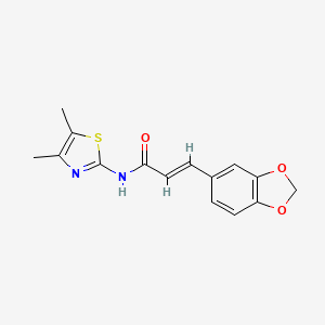 molecular formula C15H14N2O3S B5868680 3-(1,3-benzodioxol-5-yl)-N-(4,5-dimethyl-1,3-thiazol-2-yl)acrylamide 