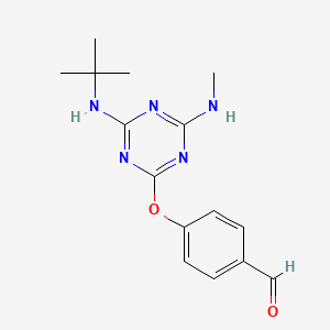 molecular formula C15H19N5O2 B5868717 4-{[4-(tert-butylamino)-6-(methylamino)-1,3,5-triazin-2-yl]oxy}benzaldehyde 