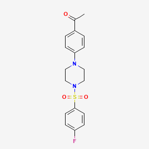 molecular formula C18H19FN2O3S B5868725 1-(4-{4-[(4-fluorophenyl)sulfonyl]-1-piperazinyl}phenyl)ethanone 