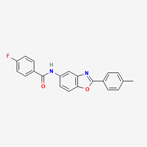 molecular formula C21H15FN2O2 B5868736 4-fluoro-N-[2-(4-methylphenyl)-1,3-benzoxazol-5-yl]benzamide 