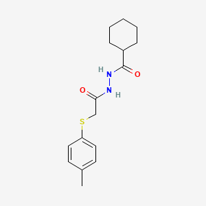 molecular formula C16H22N2O2S B5868753 N'-{2-[(4-methylphenyl)thio]acetyl}cyclohexanecarbohydrazide 