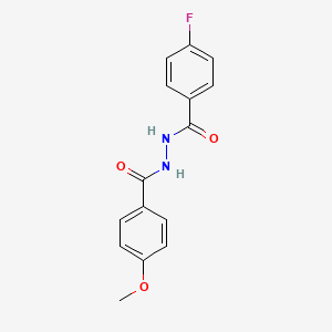 molecular formula C15H13FN2O3 B5868783 4-fluoro-N'-(4-methoxybenzoyl)benzohydrazide 
