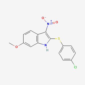 molecular formula C15H11ClN2O3S B5868807 2-[(4-chlorophenyl)thio]-6-methoxy-3-nitro-1H-indole 