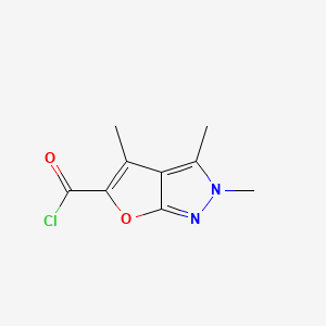 molecular formula C9H9ClN2O2 B586881 2,3,4-Trimethyl-2H-furo[2,3-c]pyrazole-5-carbonyl chloride CAS No. 153386-57-3