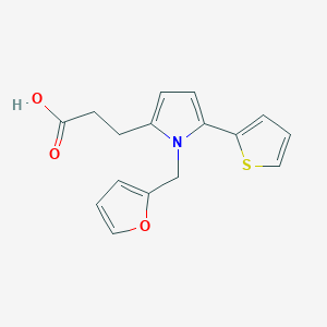 molecular formula C16H15NO3S B5868830 3-[1-(2-furylmethyl)-5-(2-thienyl)-1H-pyrrol-2-yl]propanoic acid 