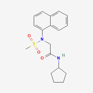 molecular formula C18H22N2O3S B5868839 N~1~-cyclopentyl-N~2~-(methylsulfonyl)-N~2~-1-naphthylglycinamide 