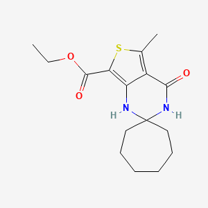 molecular formula C16H22N2O3S B5868848 ethyl 5'-methyl-4'-oxo-3',4'-dihydro-1'H-spiro[cycloheptane-1,2'-thieno[3,4-d]pyrimidine]-7'-carboxylate 
