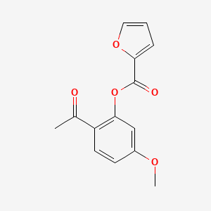 molecular formula C14H12O5 B5868861 2-acetyl-5-methoxyphenyl 2-furoate 