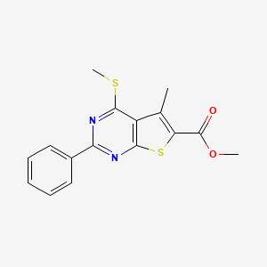 molecular formula C16H14N2O2S2 B5868878 methyl 5-methyl-4-(methylthio)-2-phenylthieno[2,3-d]pyrimidine-6-carboxylate 