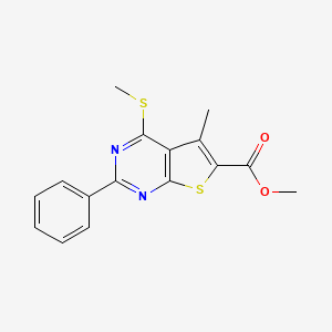 methyl 5-methyl-4-(methylthio)-2-phenylthieno[2,3-d]pyrimidine-6-carboxylate