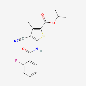 molecular formula C17H15FN2O3S B5868936 isopropyl 4-cyano-5-[(2-fluorobenzoyl)amino]-3-methyl-2-thiophenecarboxylate 