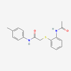 molecular formula C17H18N2O2S B5868960 2-{[2-(acetylamino)phenyl]thio}-N-(4-methylphenyl)acetamide 