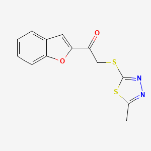 1-(1-benzofuran-2-yl)-2-[(5-methyl-1,3,4-thiadiazol-2-yl)thio]ethanone