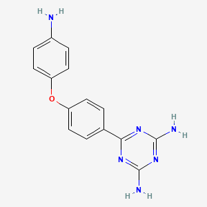 molecular formula C15H14N6O B5868979 6-[4-(4-aminophenoxy)phenyl]-1,3,5-triazine-2,4-diamine 