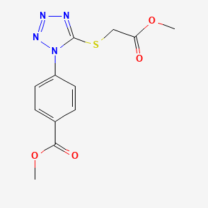 molecular formula C12H12N4O4S B5868986 methyl 4-{5-[(2-methoxy-2-oxoethyl)thio]-1H-tetrazol-1-yl}benzoate 