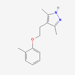 molecular formula C14H18N2O B5868993 3,5-dimethyl-4-[2-(2-methylphenoxy)ethyl]-1H-pyrazole 