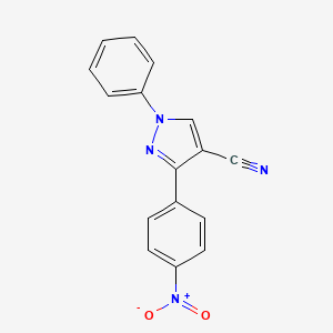 molecular formula C16H10N4O2 B5869007 3-(4-硝基苯基)-1-苯基-1H-吡唑-4-腈 