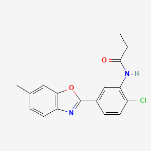 N-[2-chloro-5-(6-methyl-1,3-benzoxazol-2-yl)phenyl]propanamide