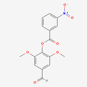 molecular formula C16H13NO7 B5869094 4-formyl-2,6-dimethoxyphenyl 3-nitrobenzoate 