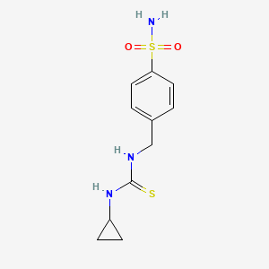 molecular formula C11H15N3O2S2 B5869105 4-({[(cyclopropylamino)carbonothioyl]amino}methyl)benzenesulfonamide 
