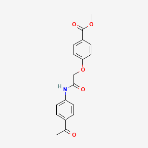 molecular formula C18H17NO5 B5869113 methyl 4-{2-[(4-acetylphenyl)amino]-2-oxoethoxy}benzoate 